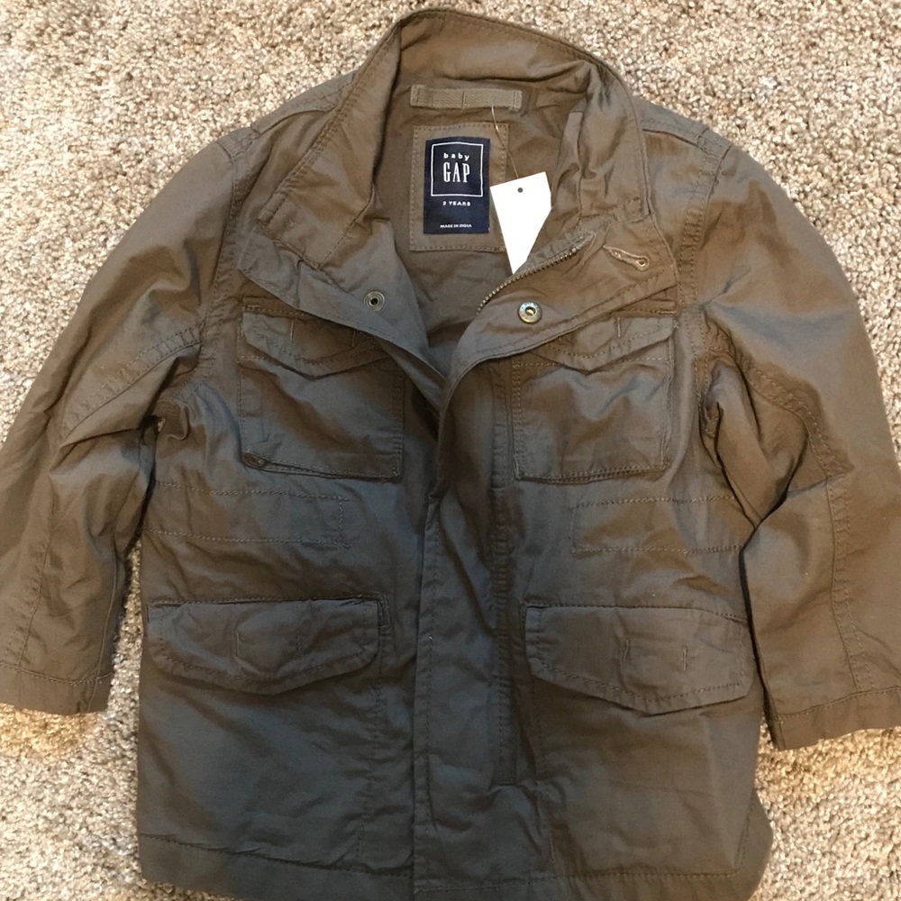 Baby Gap new with tags khaki green utility jacket